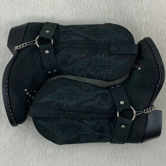 Smokey Mountain Embellished Black with Blue Cowgirl Boots Sz 13.5 - Picture 5 of 12